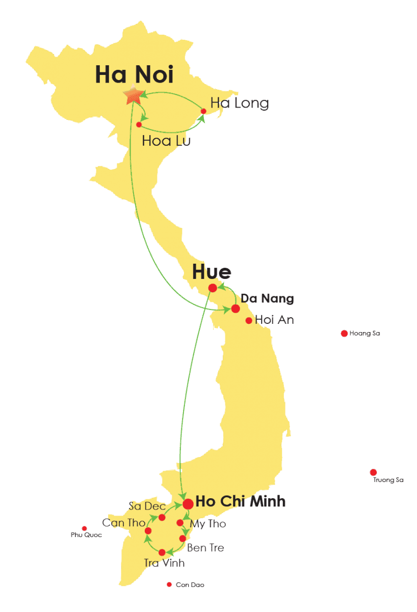 La carte du Vietnam